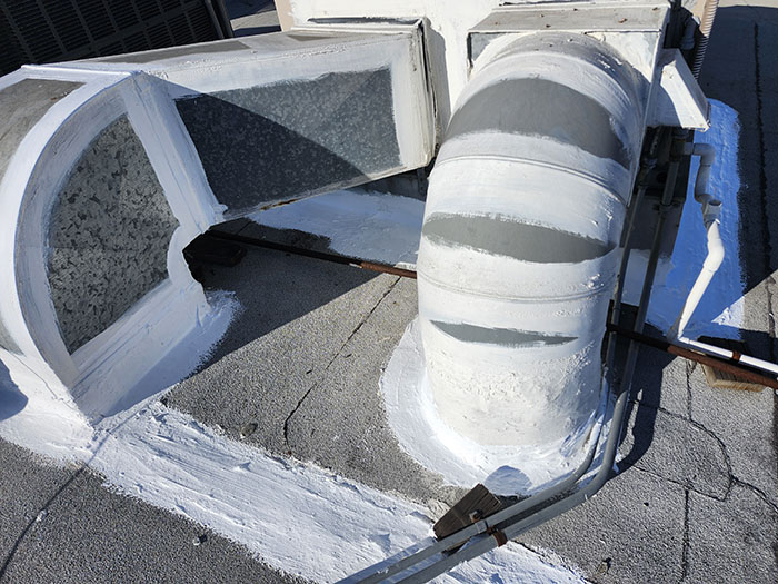 Commercial roof maintenance on healthcare facility building in Downey California by Costa Roofing